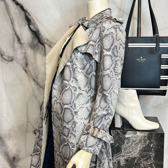 Few Moda brand charcoal, snake print vegan suede jacket - Picture 6 of 10